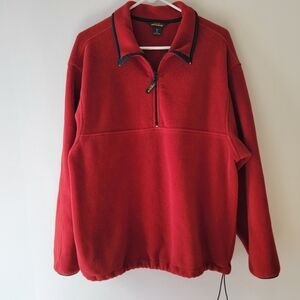 Woolrich Red Fleece Half-Zip Pullover Large